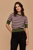 Frock Me Out | Stripe Knit | Green and Disco Lilac