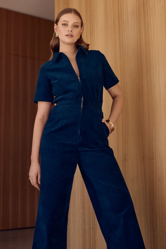 Frock Me Out | Freestyler Jumpsuit | Petrol Velvet