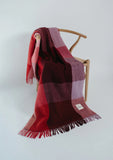 TBco | Recycled Wool Blanket in Burgundy Waffle Block Check