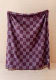 TBCo | Recycled Wool Blanket | Burgundy & Lilac Checkerboard