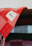 TBCo | Recycled Wool Blanket | Burgundy & Lilac Checkerboard