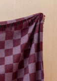 TBCo | Recycled Wool Blanket | Burgundy & Lilac Checkerboard
