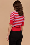 Frock Me Out | Stripe Knit | Red and Disco Lilac