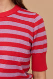 Frock Me Out | Stripe Knit | Red and Disco Lilac