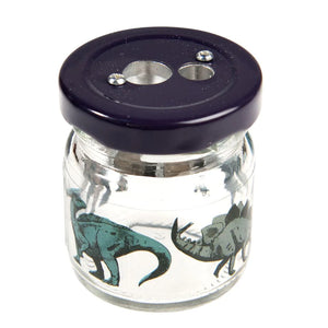 Rex London | Glass Jar Pencil Sharpener | Dinosaurs