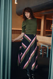 Frock Me Out | Retro Stripe A-Line Skirt | Blak