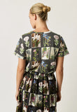 Nancybird | Apollo Tee | Charcoal Archive Floral