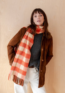 TBco | Lambswool Scarf | Orange Gingham