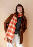 TBco | Lambswool Scarf | Orange Gingham