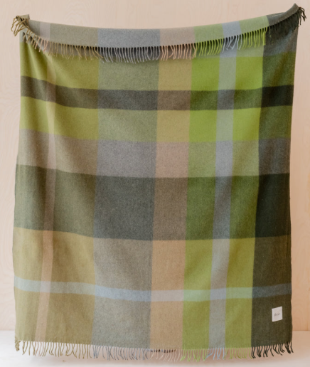 TBco | Recycled Wool Blanket in Olive Oversized Patchwork