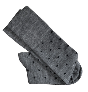 Tightology | Dotty Long Grey Wool Socks