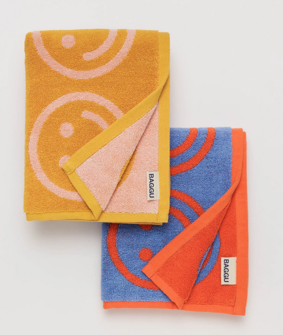 Baggu | Hand Towel Set of 2 | Poppy Happy Mix