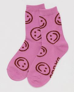 Baggu | Crew Sock | Extra Pink Happy