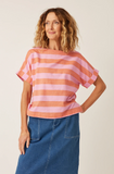 Nancybird | Dolman Top | Pink Rust Stripe