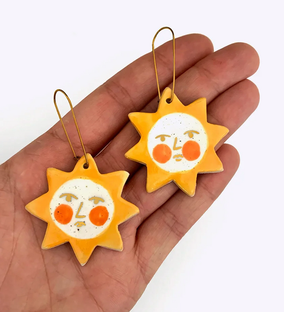 Togetherness | Gold Lustre Ceramic Summer Sun Earrings