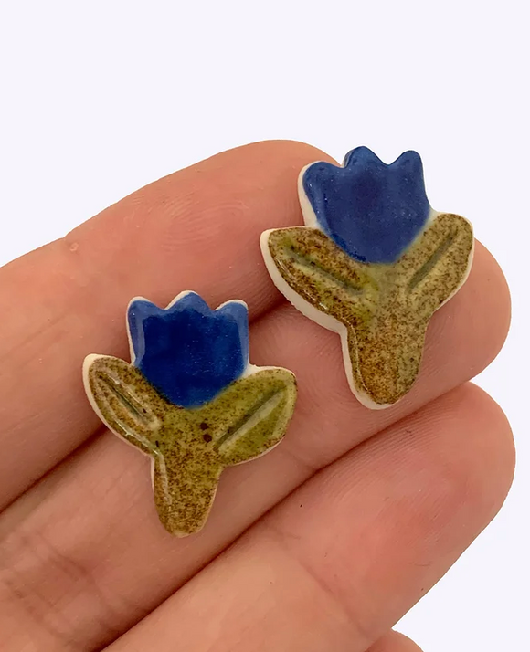 Togetherness | Cobalt Tulip Stud Earring
