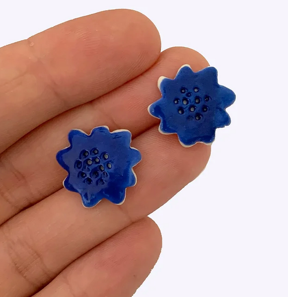 Togetherness | Cobalt Flora Stud Earrings
