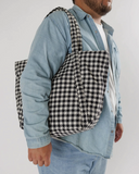 Baggu | Cloud Bag | Black + White Pixel Gingham