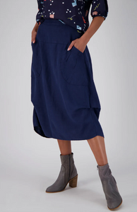 Olga de Polga | Milwaukee Fiesta Skirt | Navy Slub Linen