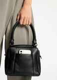 Status Anxiety | Mini Mountains Women's Black Leather Handbag