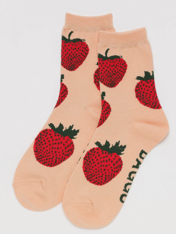 Baggu | Crew Sock | Strawberry