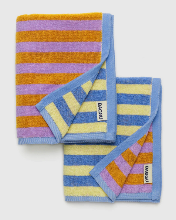 Baggu | Hand Towel Set of 2 | Hotel Stripe
