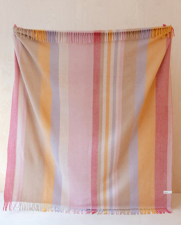 TBCo | Recycled Wool Blanket | Coral Stripe
