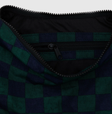 Baggu | Medium Nylon Crescent Bag| Navy Green Check