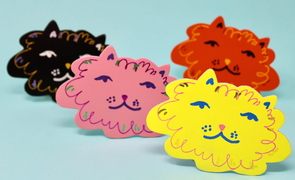 Ark Colour Design | Fat Cat Coasters | Set of 4