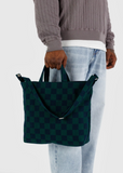 Baggu | Horizontal Zip Duck Bag | Navy Green Check