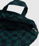 Baggu | Horizontal Zip Duck Bag | Navy Green Check