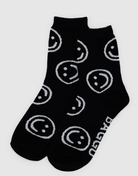 Baggu Crew Sock | Black Happy