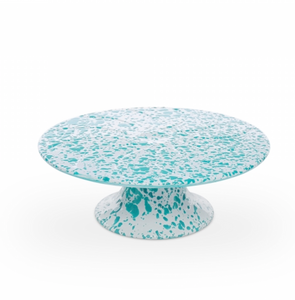 Crow Canyon | Splatter Enamelware Cake Stand | Turquoise