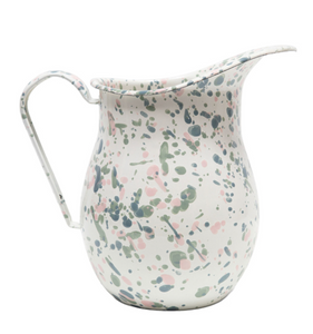 Crow Canyon | Catalina Enamelware | Large Pitcher | Mint Hibiscus