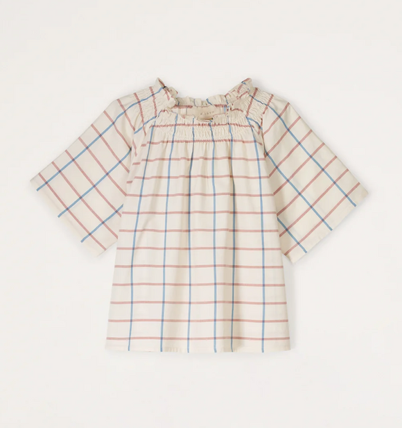 Nancybird | Meadows Frill Top | Cream Check