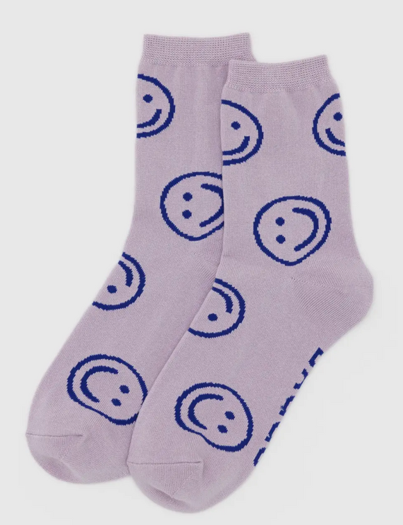 Baggu | Crew Socks | Dusty Pink | Happy