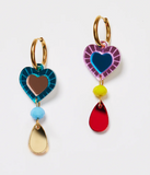 Martha Jean | Heart + Bead Earrings | Rainbow