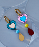 Martha Jean | Heart + Bead Earrings | Rainbow