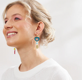 Martha Jean | Heart + Bead Earrings | Rainbow