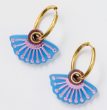 Martha Jean | Silver Princess Huggie Earrings | Plum + Blue