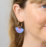 Martha Jean | Silver Princess Huggie Earrings | Plum + Blue