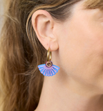Martha Jean | Silver Princess Huggie Earrings | Plum + Blue