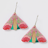 Martha Jean | Moth Wattle Earring | Pink Sparkle + Green