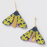 Martha Jean | Moth Wattle Earrings | Midnight + Yellow
