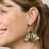 Martha Jean | Moth Wattle Earrings | Midnight + Yellow