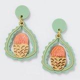 Marth Jean | Banksia Earrings | Peach + Green