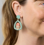 Marth Jean | Banksia Earrings | Peach + Green