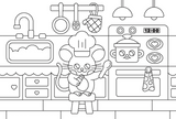 Kitchen Kawaii | A book of 20 cute postcards to colour + send
