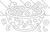 Kitchen Kawaii | A book of 20 cute postcards to colour + send