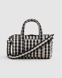 Baggu | Nylon Duffle Bag | Black and Cream Gingham